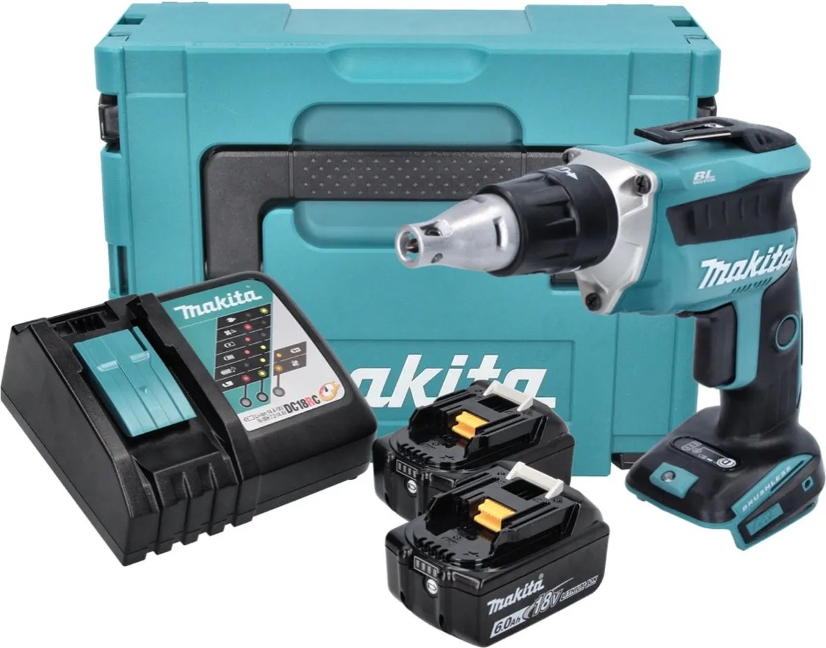 Makita DFS 452 RGJ Accu-Schroefmachine 18V - 2x 6,0Ah + Oplader + Makpac