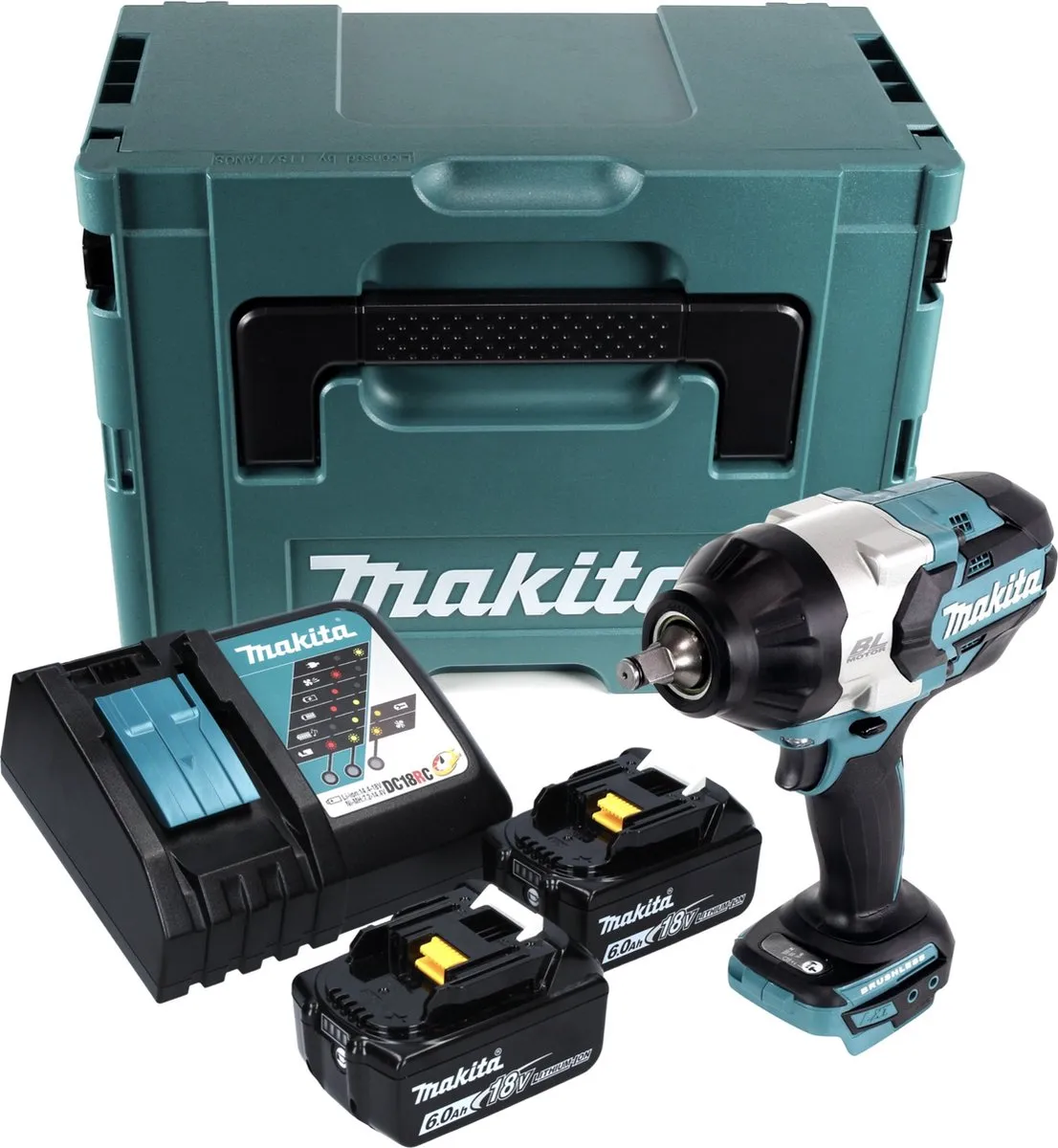 Makita DTW 1002 RGJ Slagmoersleutel 18V 1000Nm - 2x 6.0Ah + Lader
