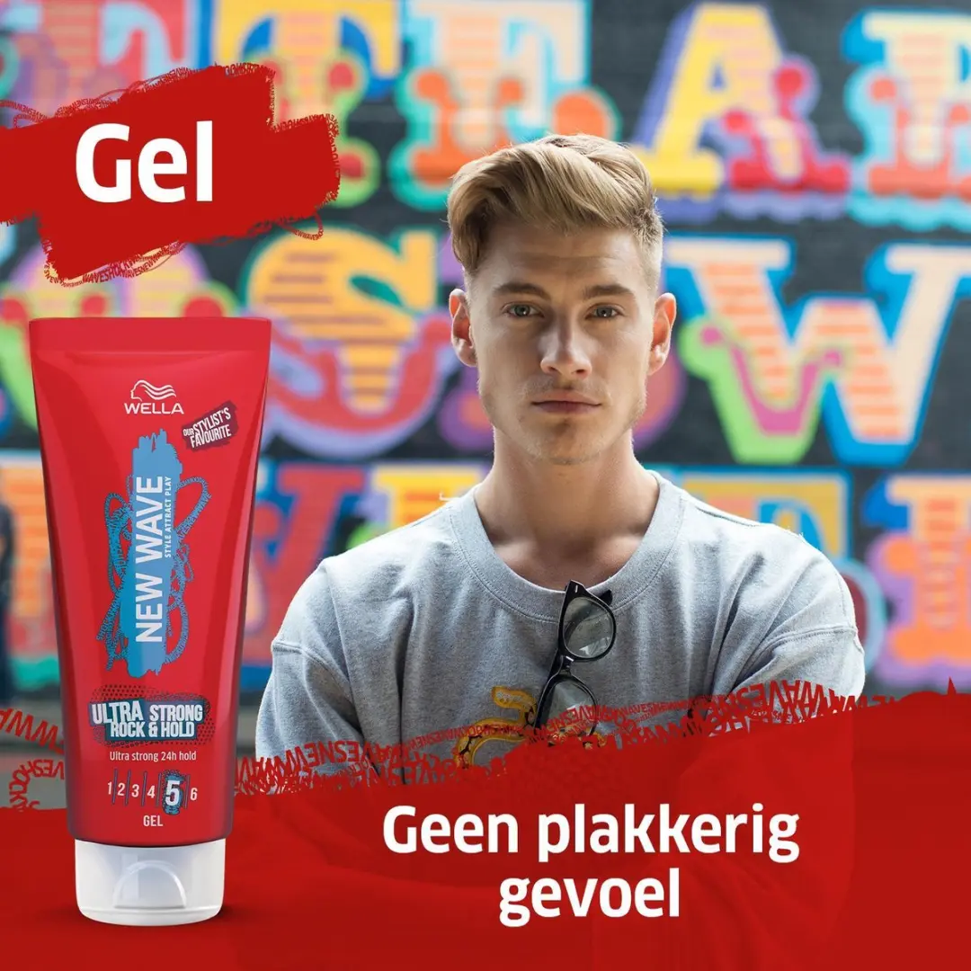 Wella New Wave Rock & Hold Haar Gel 200ml - 6x