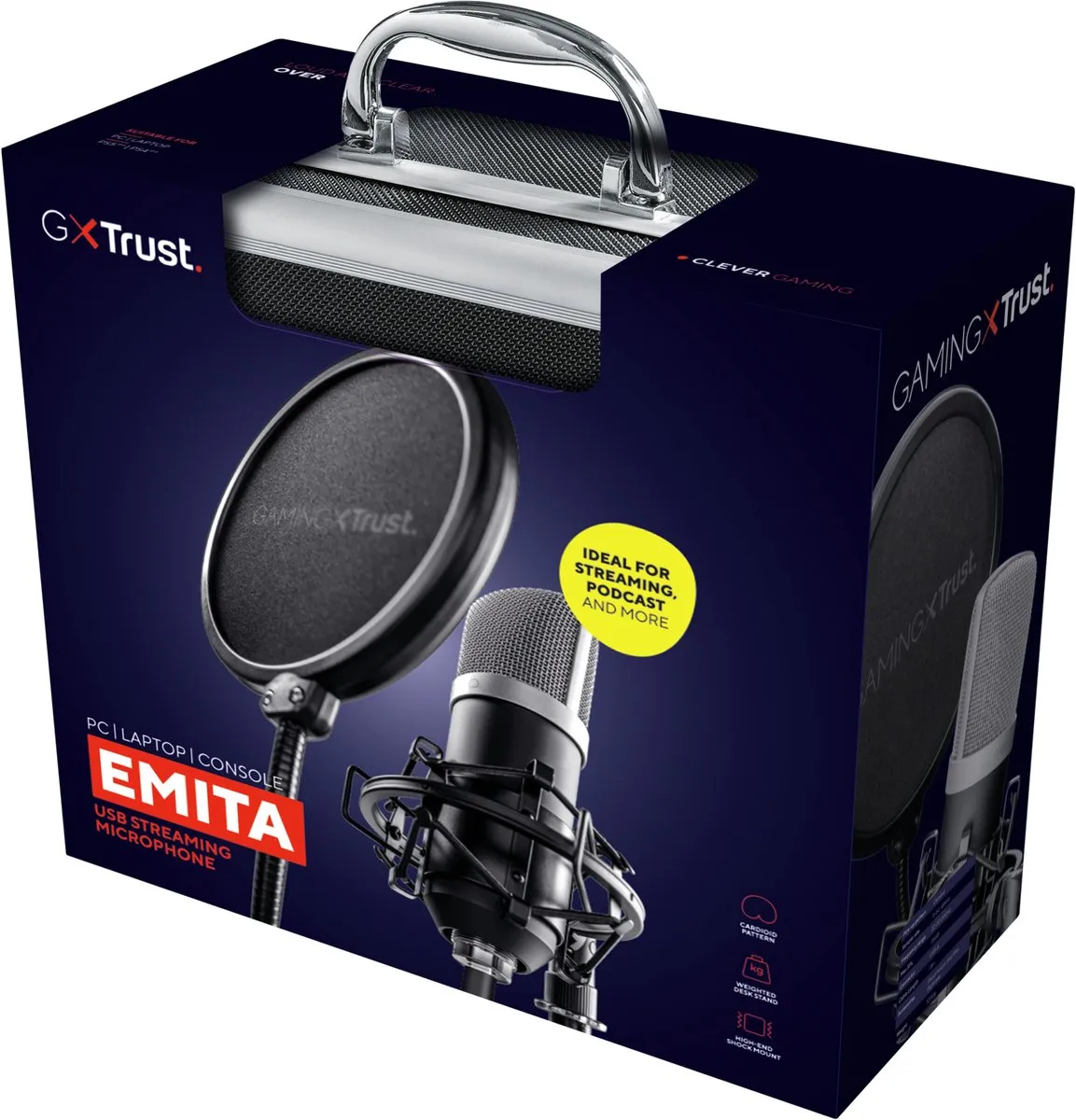 Trust GXT 252 Emita USB Studio Microfoon - Zwart