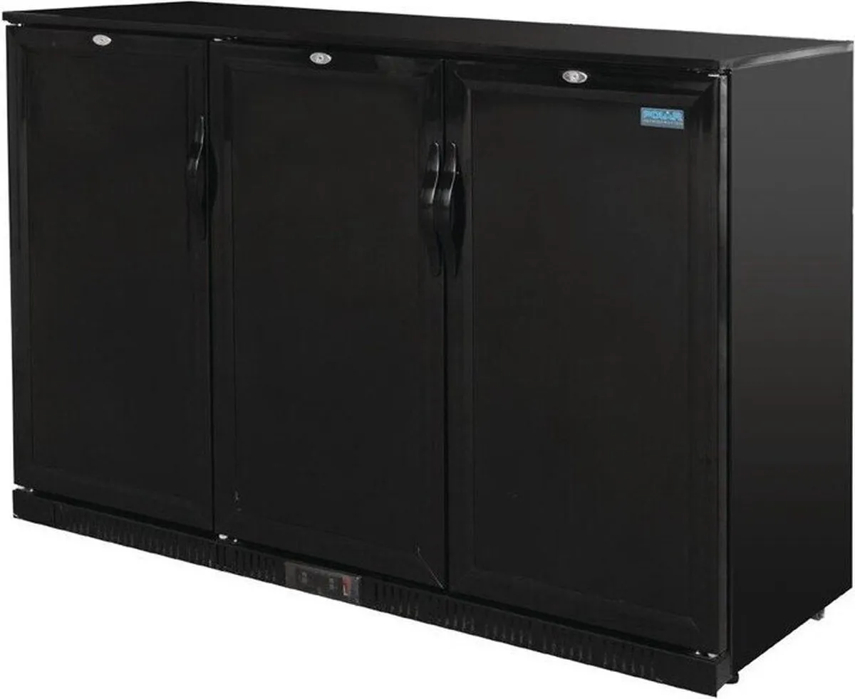 Polar G-Serie 900mm Barkoeling Drie Deuren 330L Zwart - Polar GL017 - Horeca & Professioneel