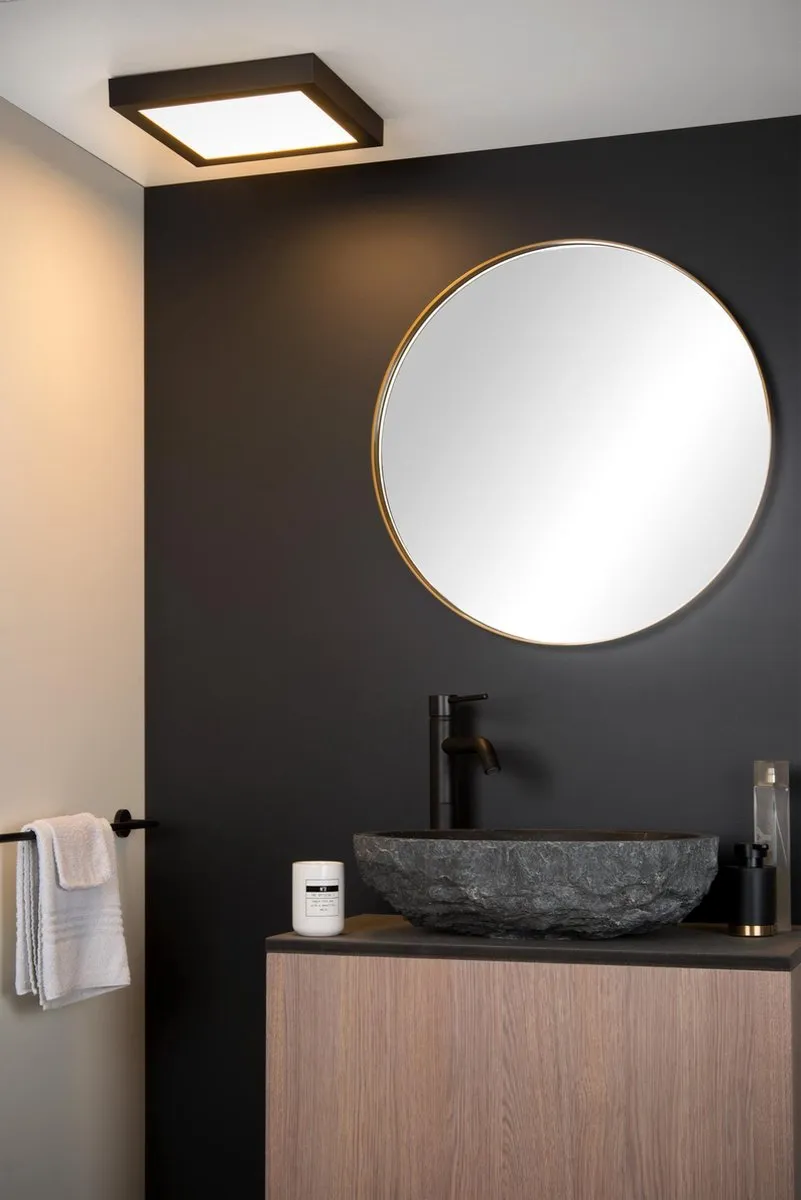 Lucide BRICE-LED Plafondlamp Badkamer - 30W 3000K - Zwart