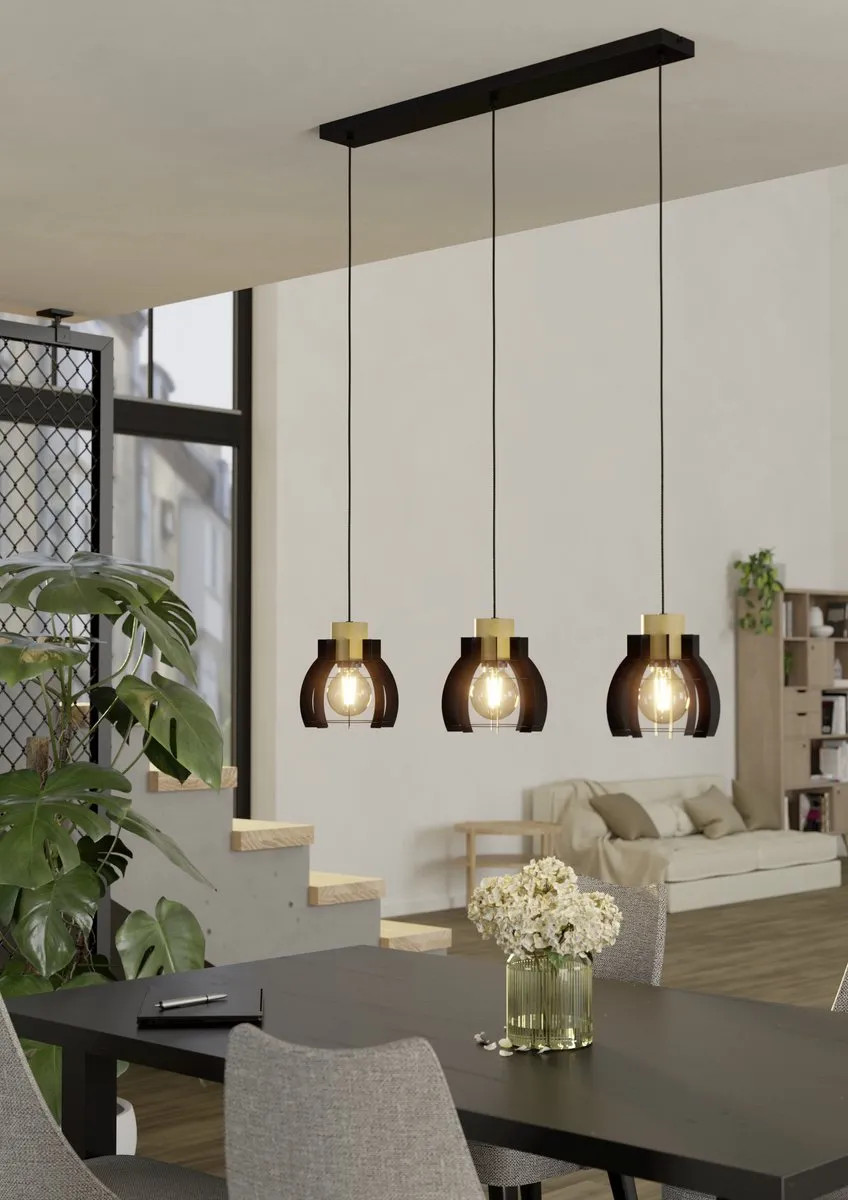 Eglo Stillington 1 Hanglamp 88cm - Zwart/Bruin - afbeelding 6 van 6