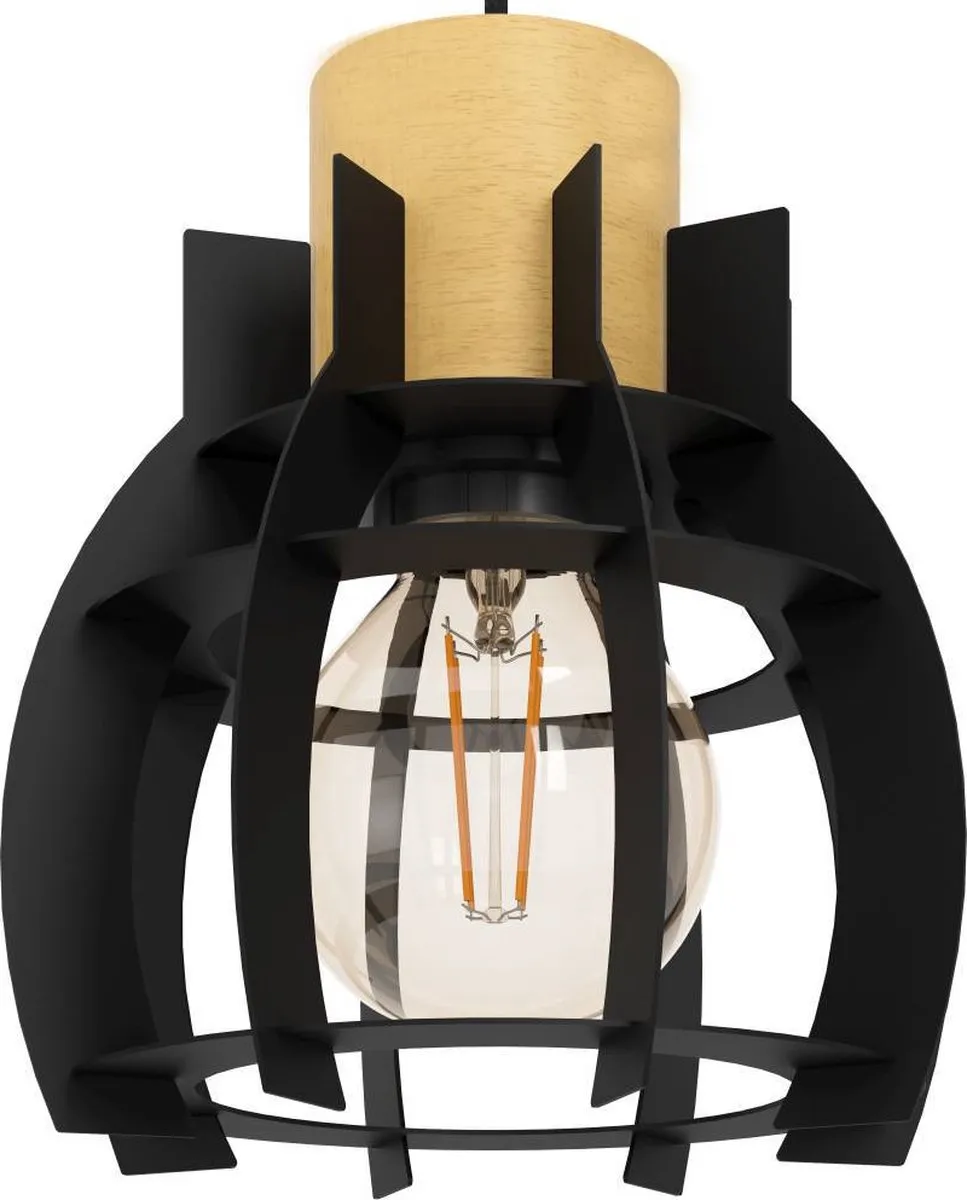 Eglo Stillington 1 Hanglamp 88cm - Zwart/Bruin