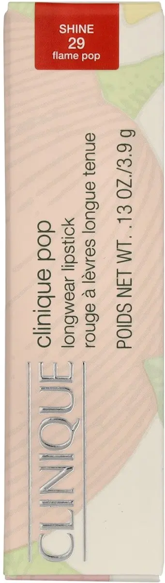 Clinique Pop Longwear Shine Lipstick 29 Flame Pop - 3.9g