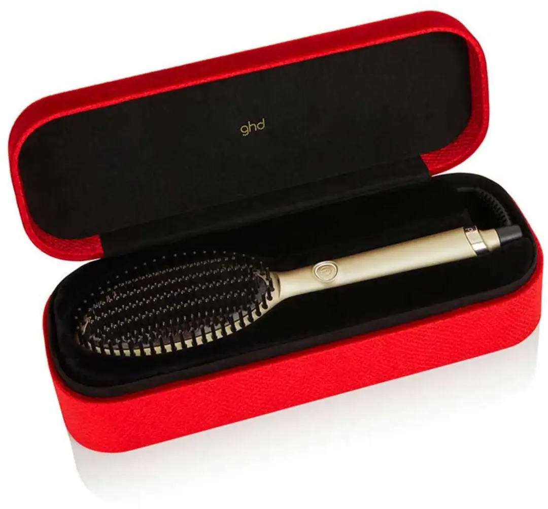 GHD Glide Electric Straightening Brush Grand Luxe - Goud/Rood - 2 Stuks