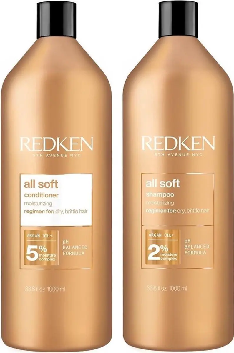 Redken All Soft Shampoo & Conditioner 1000ml