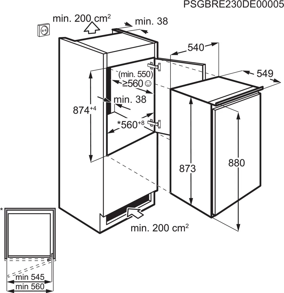 AEG TAB6L88ES Inbouw Vrieskast - 98L - 4 Vakken