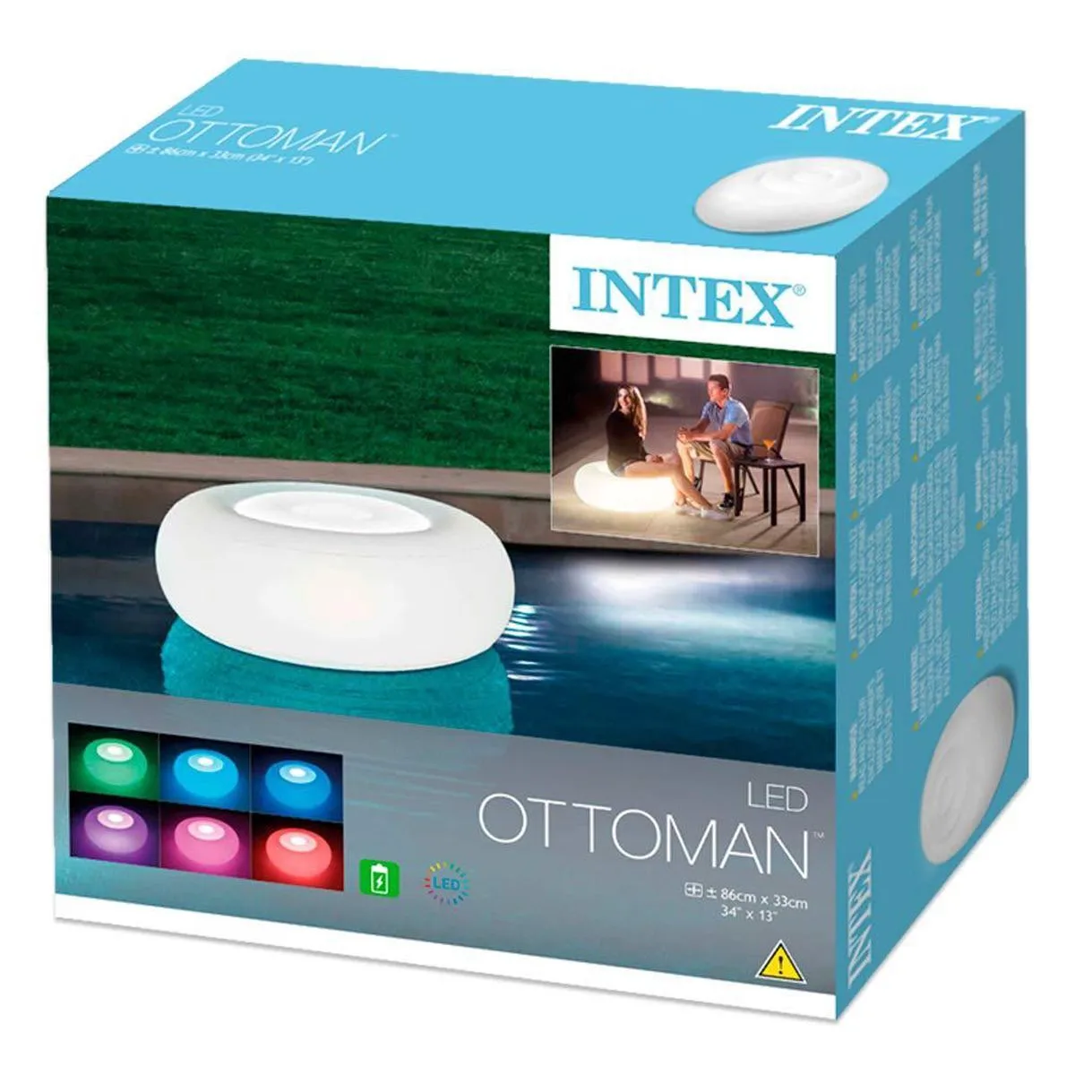 Intex Poef LED Verlichting - Multicolor - afbeelding 6 van 6
