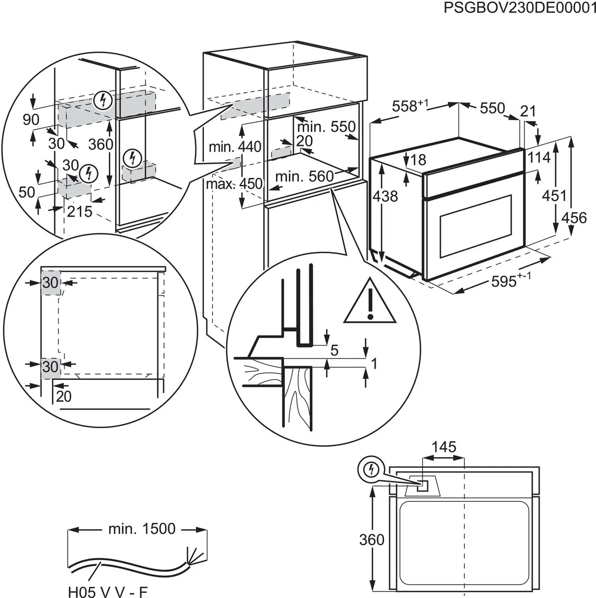 AEG SteamPro TP8SK72WB Inbouwoven - 45L - Zwart