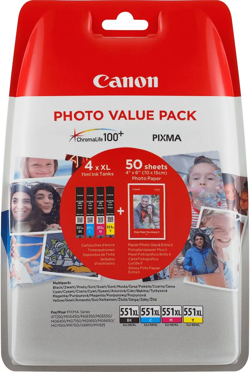 Canon CLI-551 XL Inktcartridge - Zwart/Cyaan/Magenta/Geel