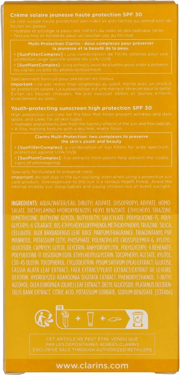 Clarins Youth-Protecting Zonnecrème SPF 30 50ml - afbeelding 6 van 6