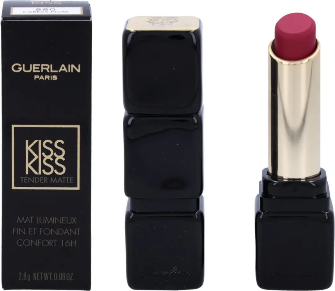 Guerlain Lipstick Kiss Kiss Tender Matte 880 Caress Plum - 2.8g - afbeelding 6 van 6