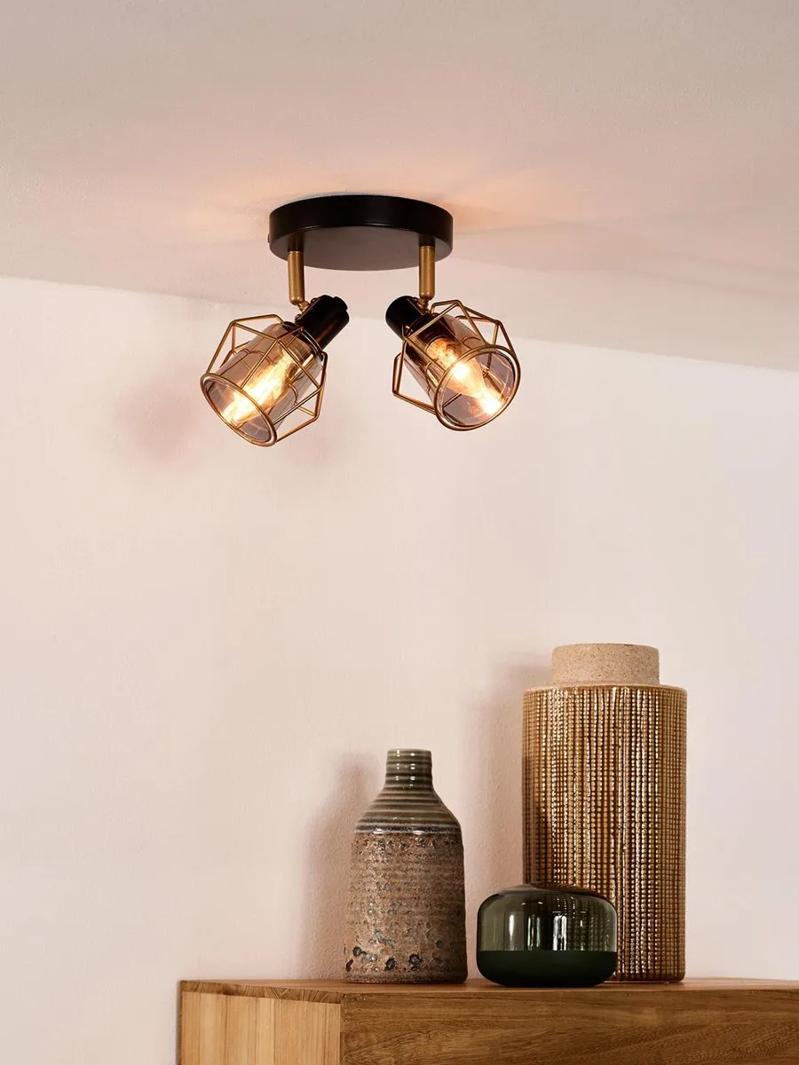 Lucide NILA Plafondspot 2xE14 - Zwart