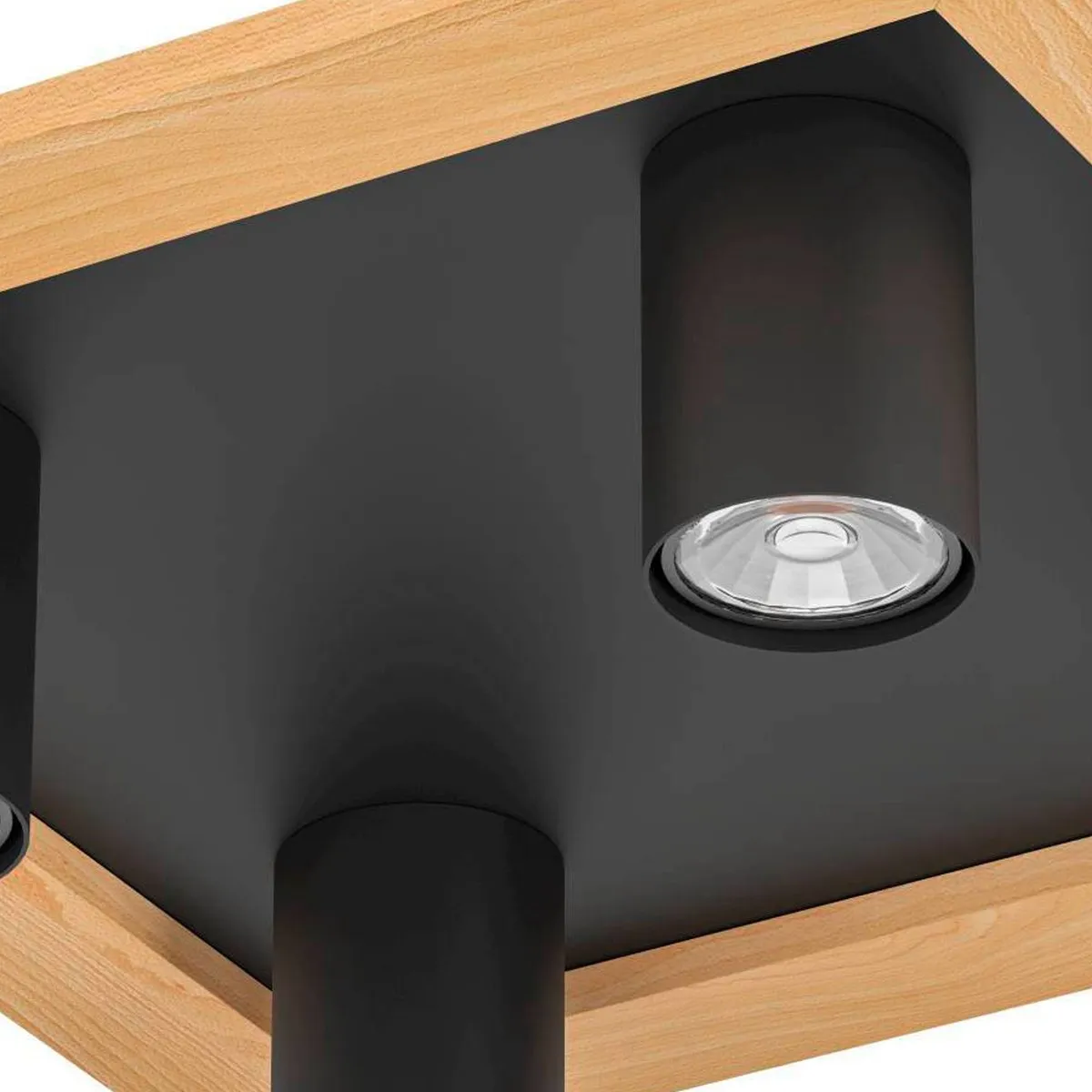 Eglo Valcasotto Plafondlamp 4x GU10 - 37cm - Zwart/Bruin