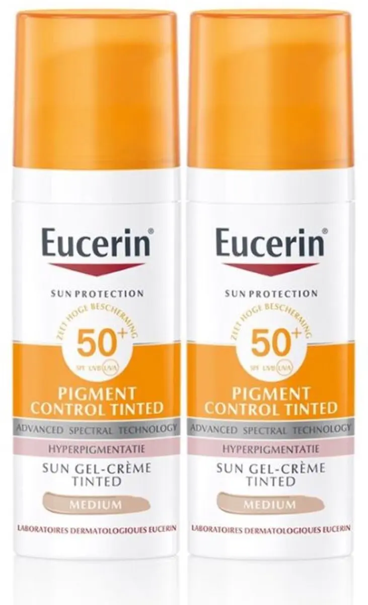 Eucerin Sun Pigment Control Medium Tinted SPF 50+ Gezicht 50ml - 2 Stuks