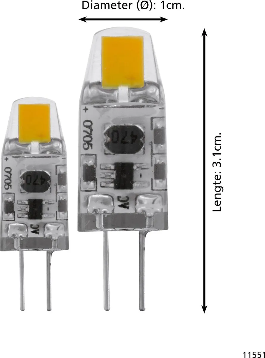 Eglo LED Lamp Set G4 2700K - 2 Stuks - 1,2W - afbeelding 6 van 6