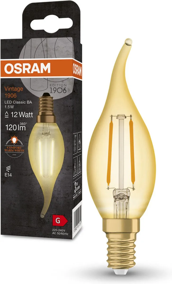 LEDVANCE OSRAM Vintage 1906 Classic BA LED - 1,5W 120lm Warm wit