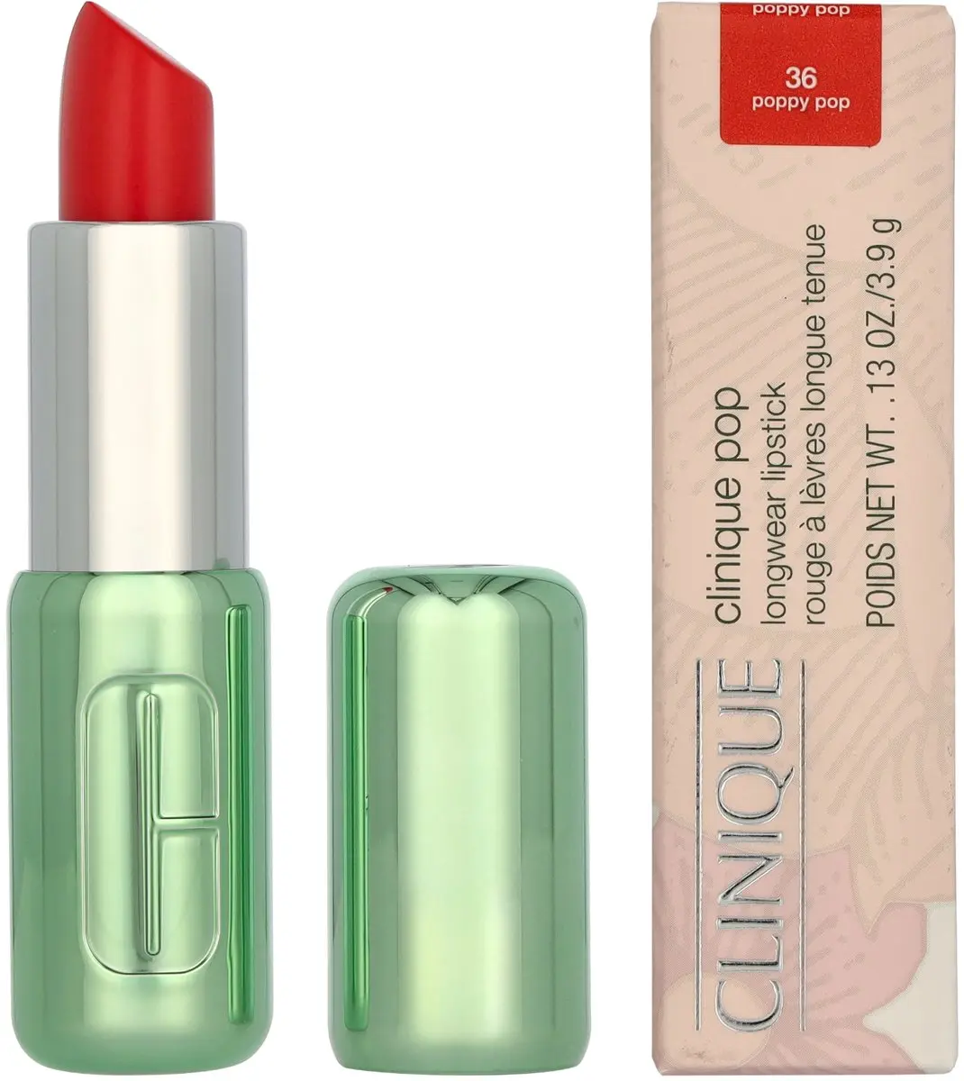 Clinique Pop Longwear Satin Lipstick 36 Poppy Pop - 3.9g