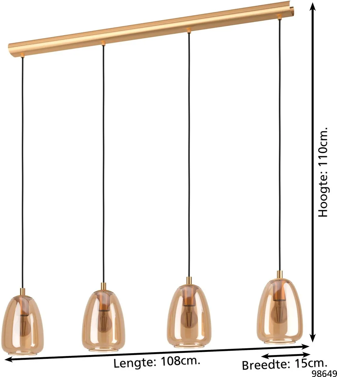 Eglo Alobrase Hanglamp 108cm - Koper - afbeelding 6 van 6