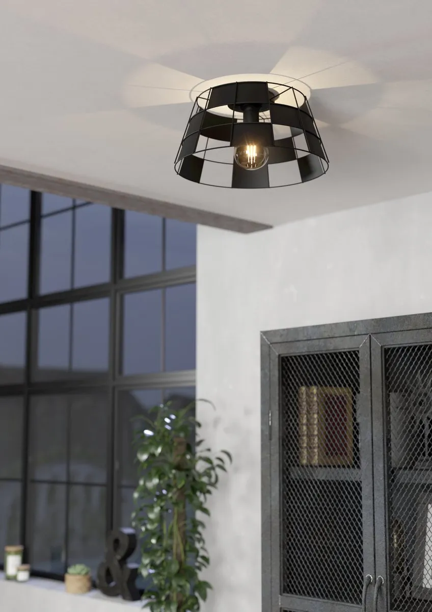 Eglo Pontefract Plafondlamp E27 - Ø42cm - Zwart