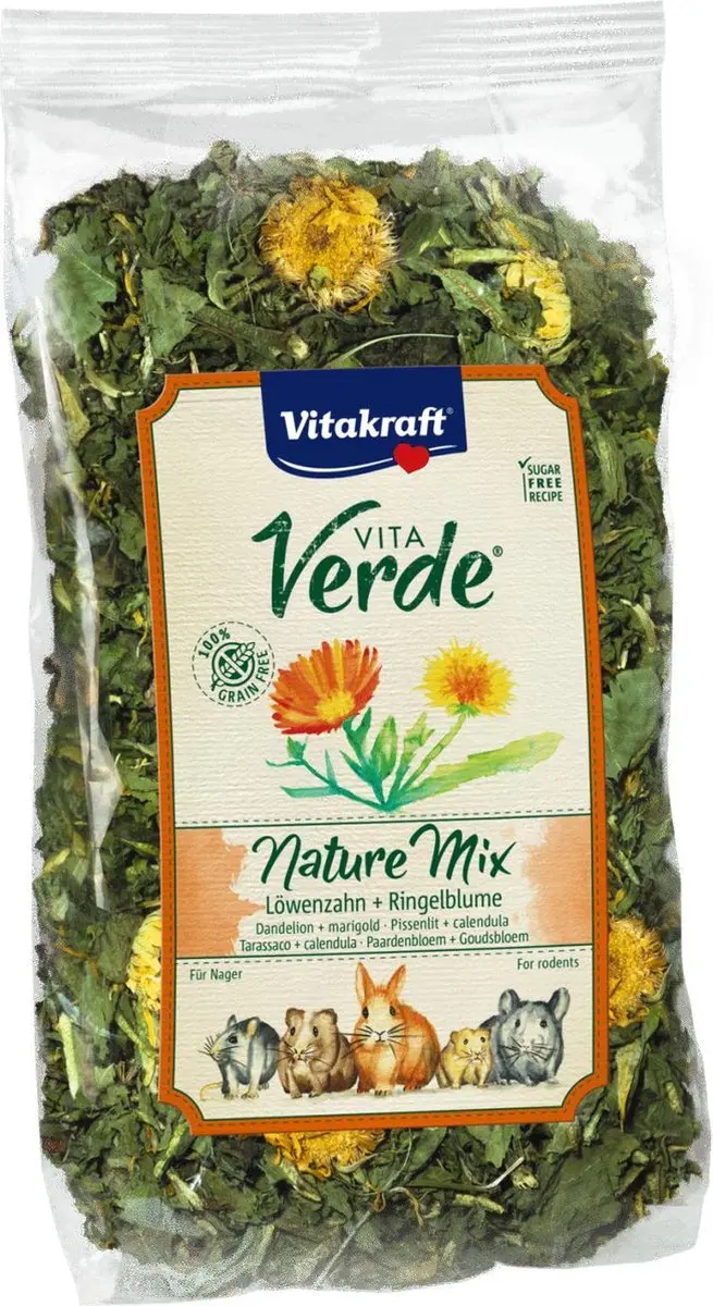 Vitakraft Vita Verde Knaagdiersnack Paardebloem/Goudsbloem 100g