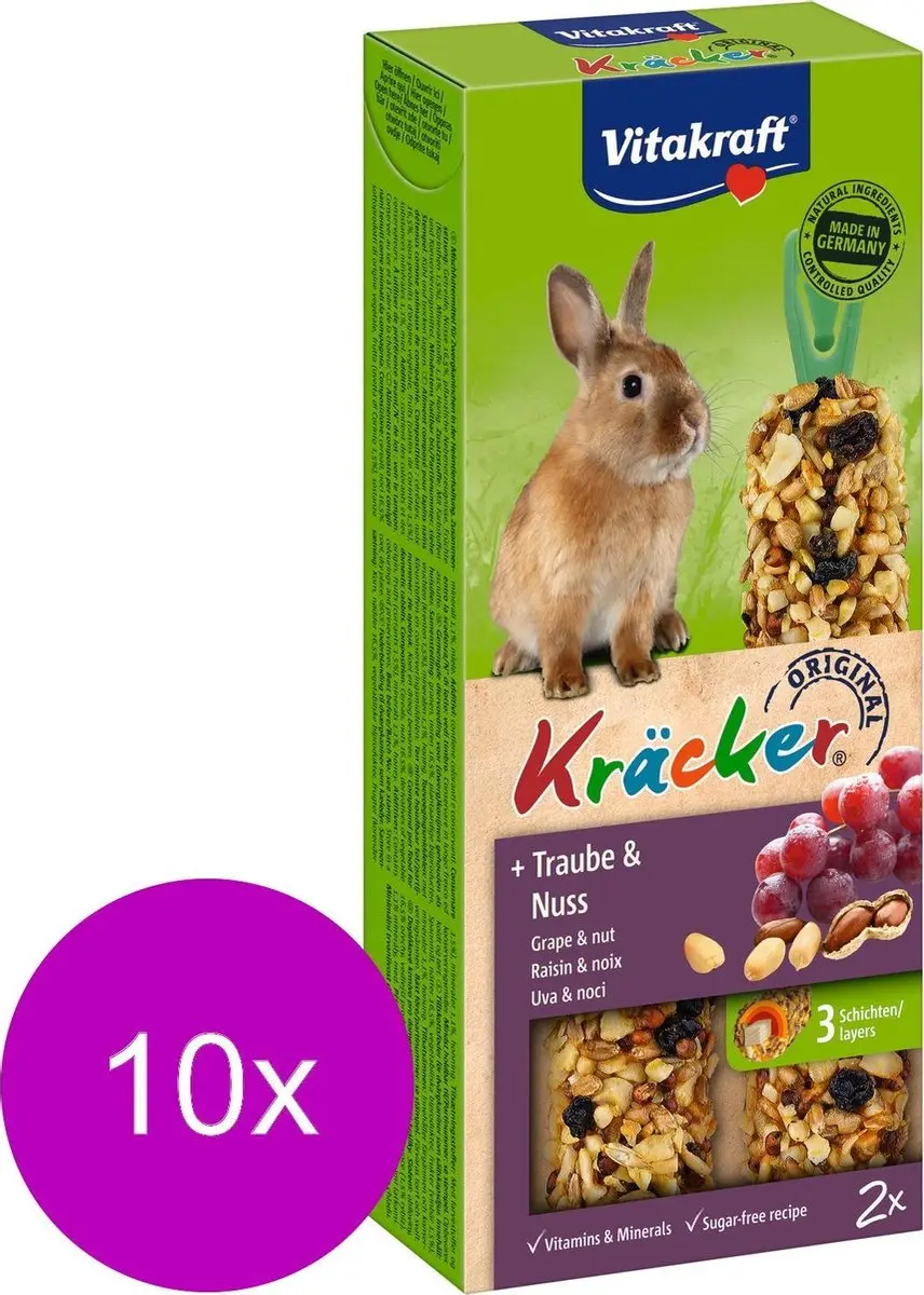 Vitakraft Dwergkonijn Kracker Noot 2-in-1
