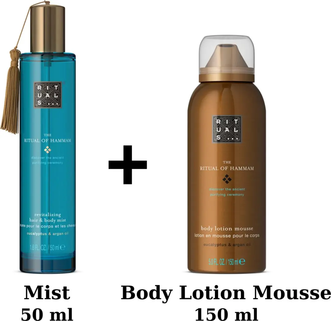 Rituals Hammam Geschenkset - Hair & Body Mist 50ml + Body Lotion Mousse 150ml