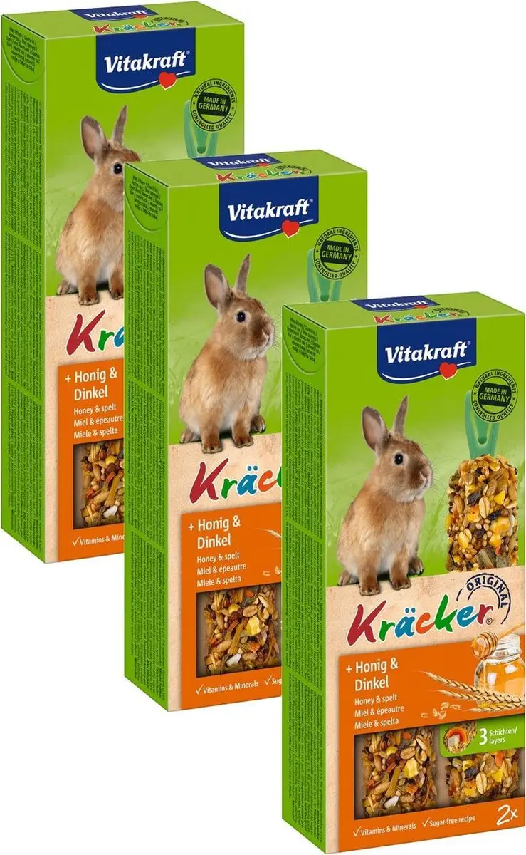 Vitakraft Konijn Kracker Honing - 3 Stuks