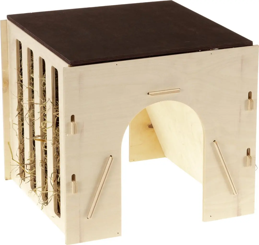Ferplast Hooiruif met Tunnel Hout 25x24x22cm