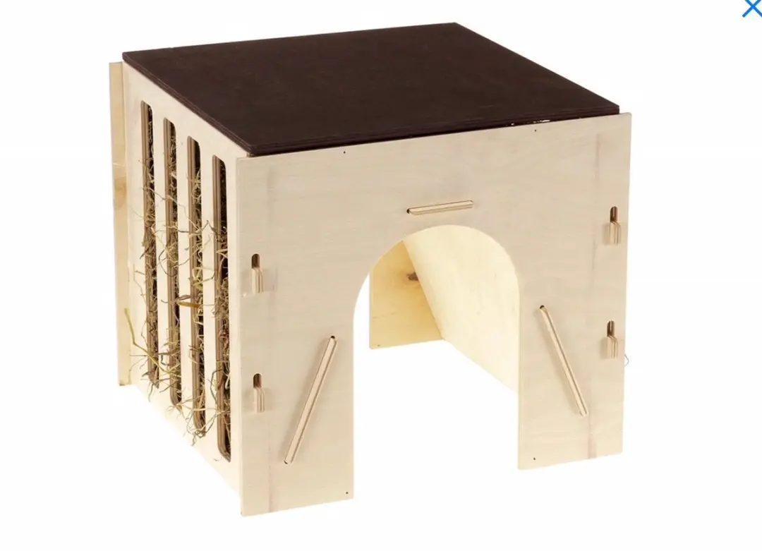 Ferplast Hooiruif met Tunnel Hout 25x24x22cm
