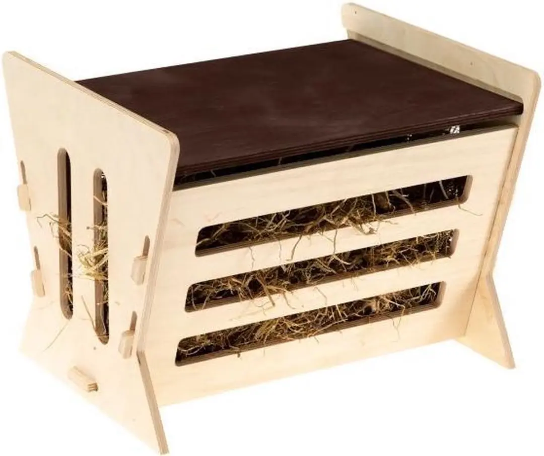Ferplast Hooiruif met Tunnel Hout 25x24x22cm