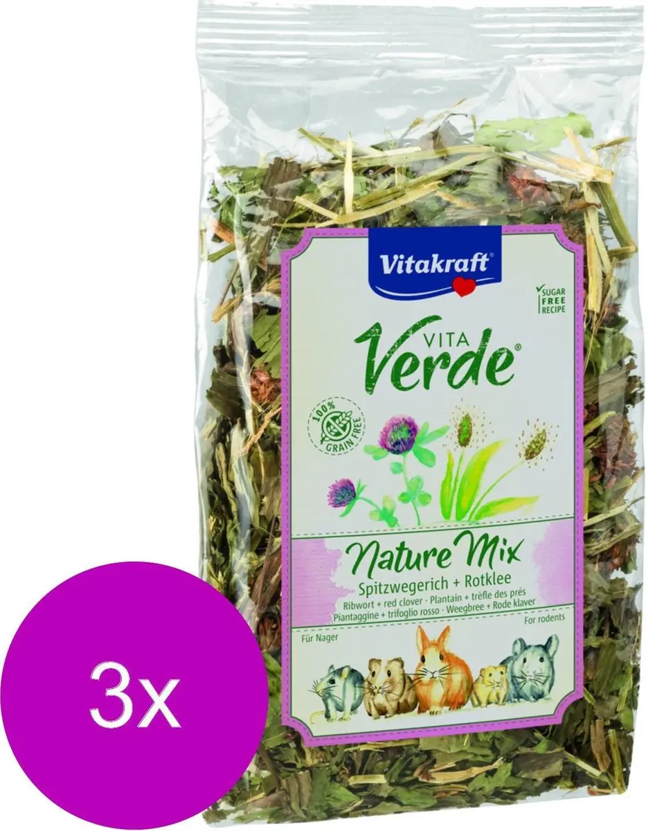 Vitakraft Vita-Verde Weegbree & Klaver - 210g (3x70g)