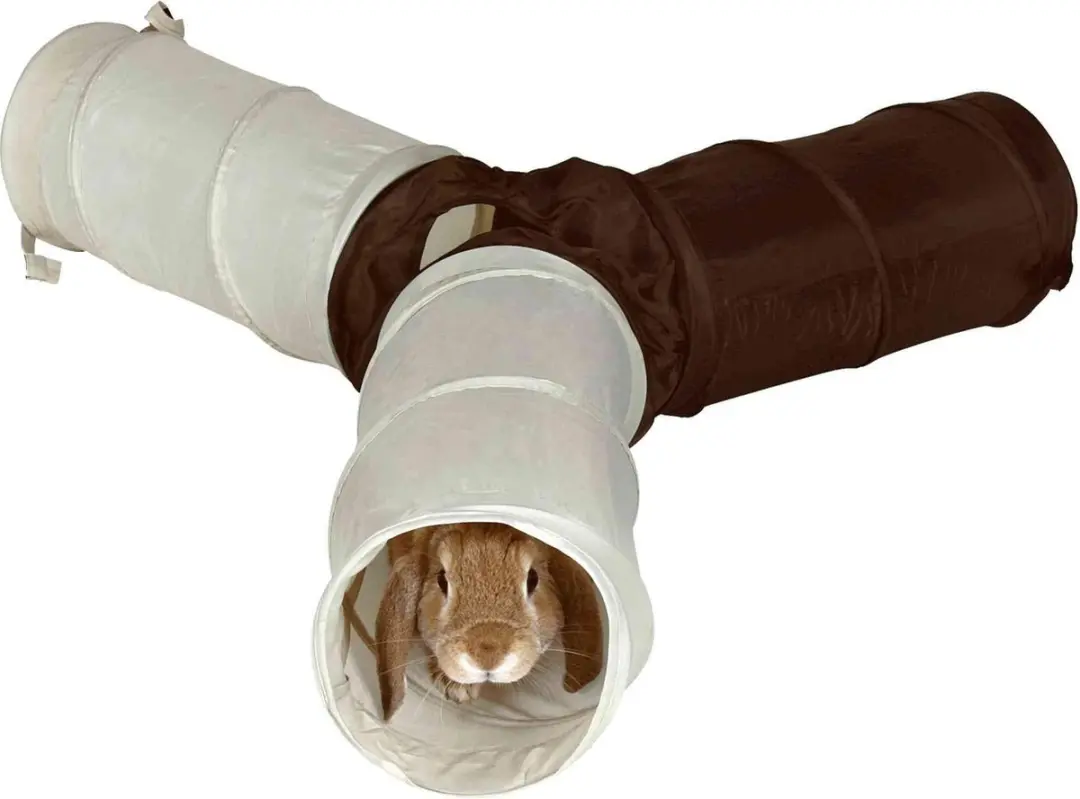 Trixie Speeltunnel 3 Gangen - Konijnenspeelgoed 47cm - Blauw