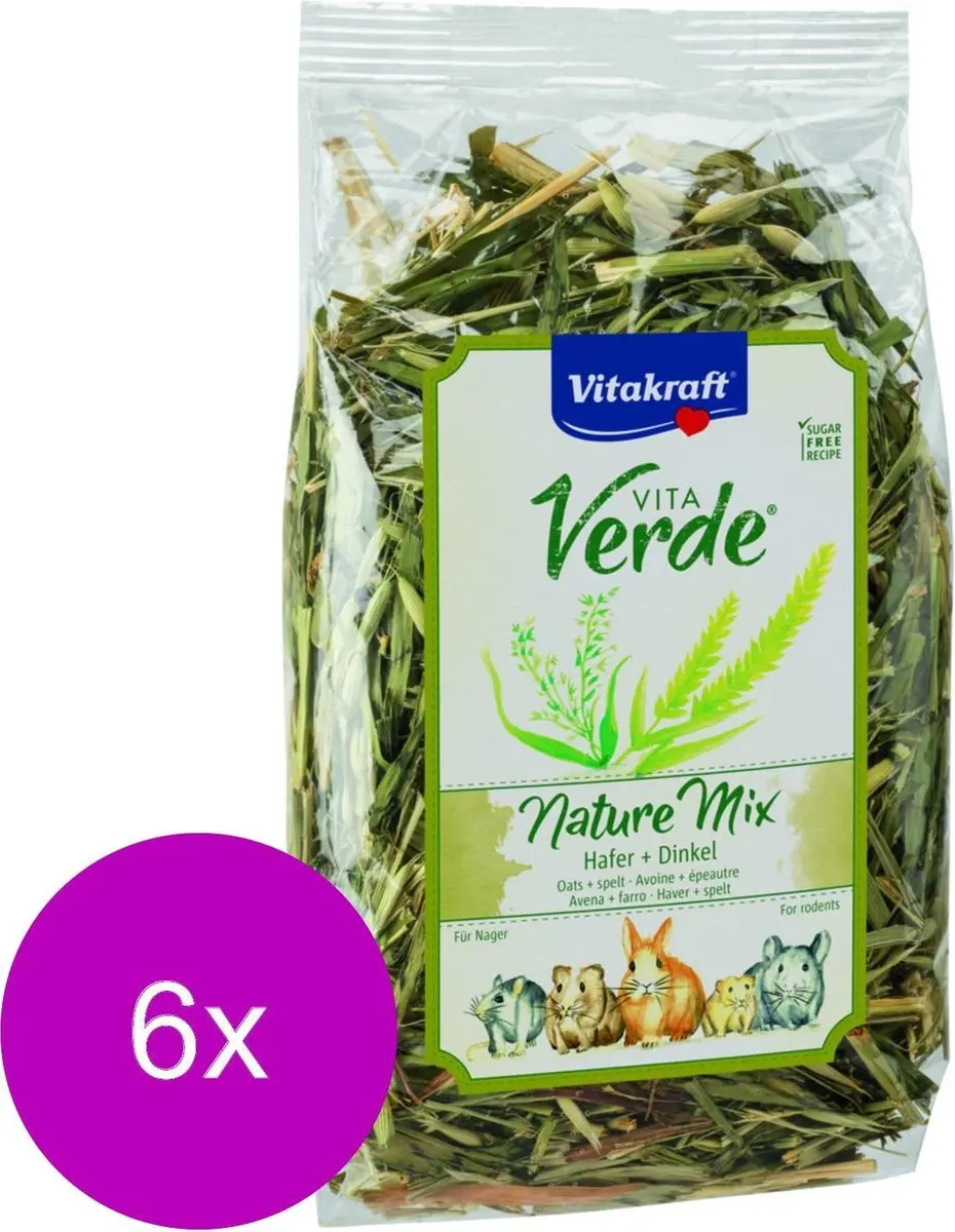 Vitakraft Vita-Verde Haver & Graan Knaagdiersnack - 6x100g
