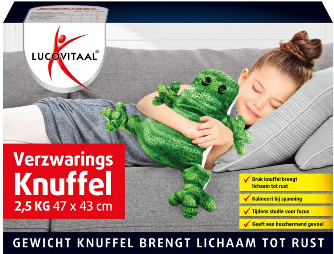 Lucovitaal Verzwaringsknuffel Groen/Wit