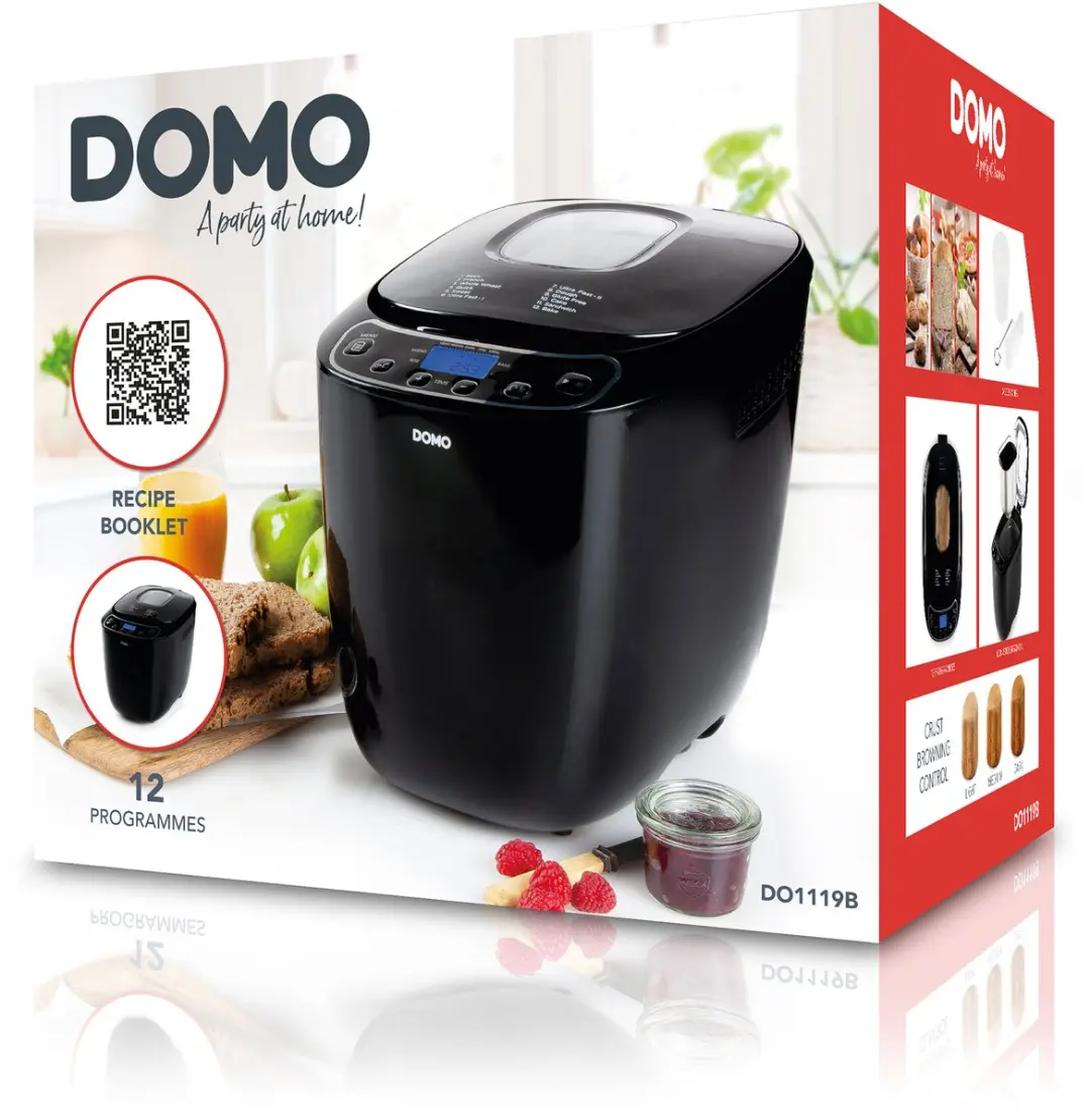 Domo DO1119B Broodbakmachine - 12 Programma's - 700-1000g - Zwart - afbeelding 6 van 6