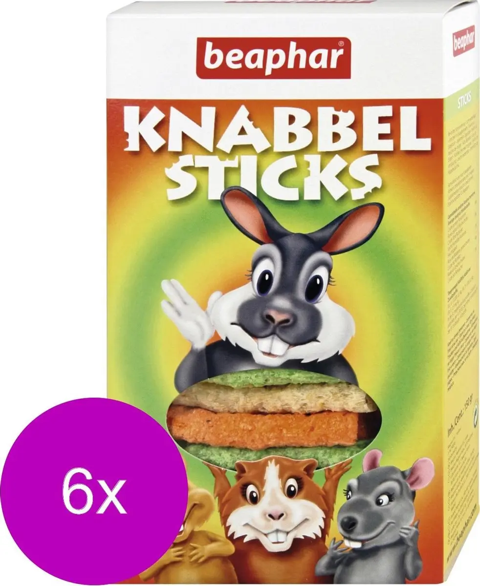 Beaphar Knabbelsticks Knaagdiersnack - 6x150g