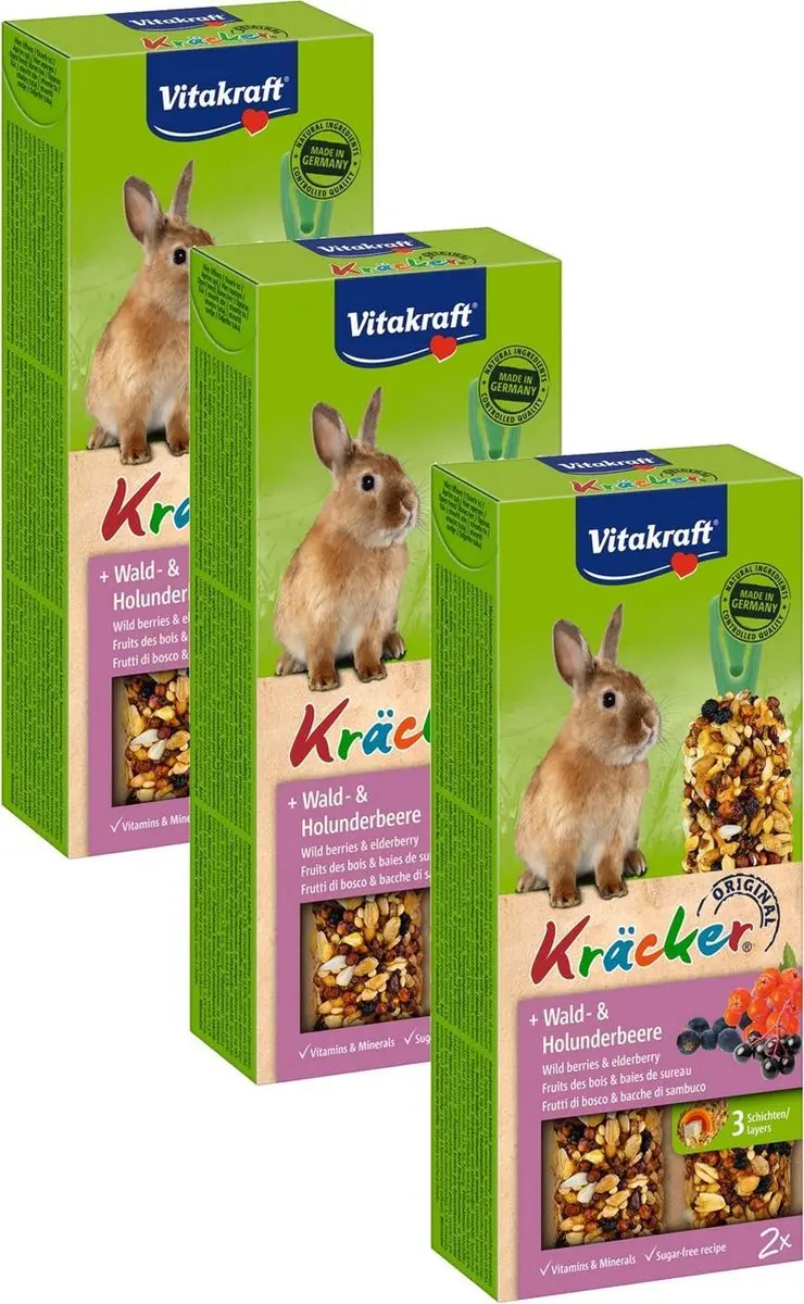 Vitakraft Konijn Kracker Bosbessen - 6 Stuks