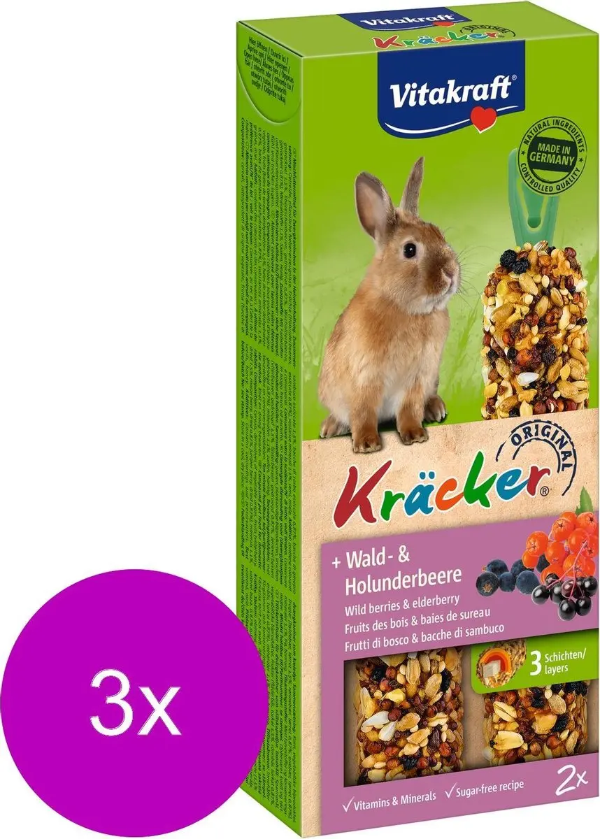 Vitakraft Konijn Kracker Bosbessen - 6 Stuks