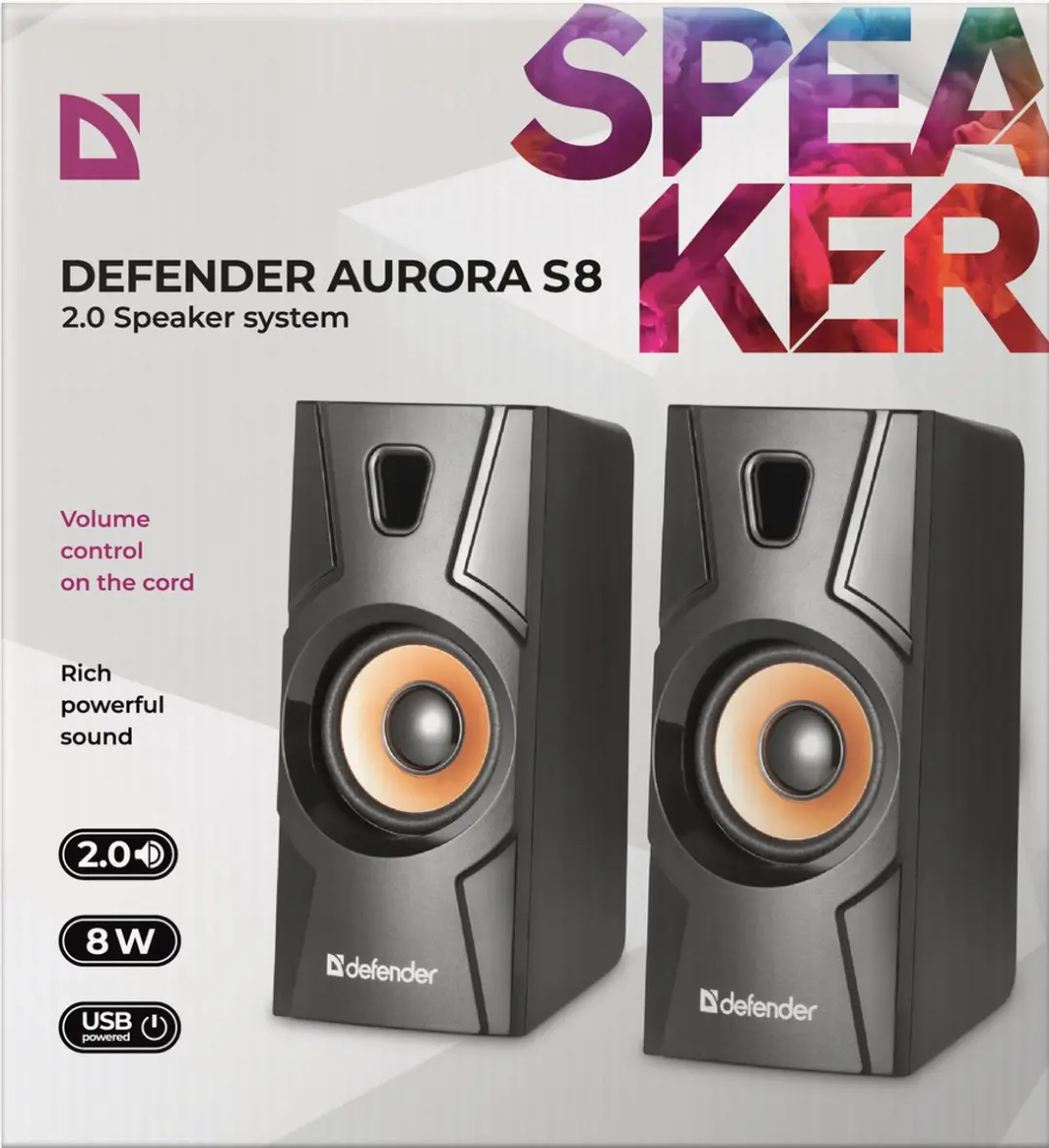 Defender Aurora S8 PC Speaker 8W - Zwart