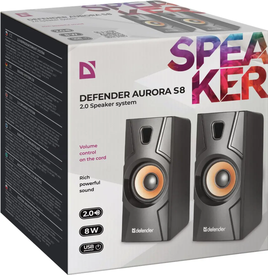 Defender Aurora S8 PC Speaker 8W - Zwart