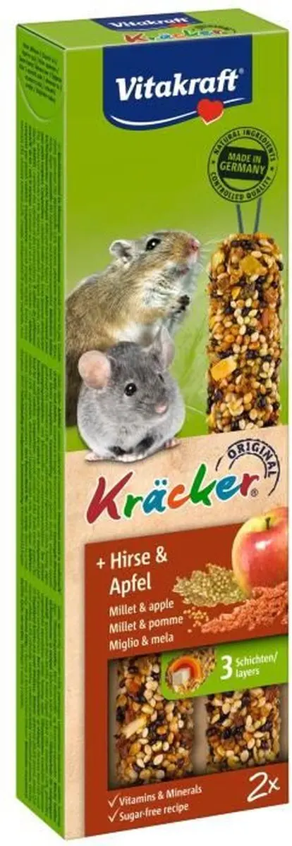 Vitakraft Muis/Gerbil Kracker Corn/Fruit - 20 Stuks