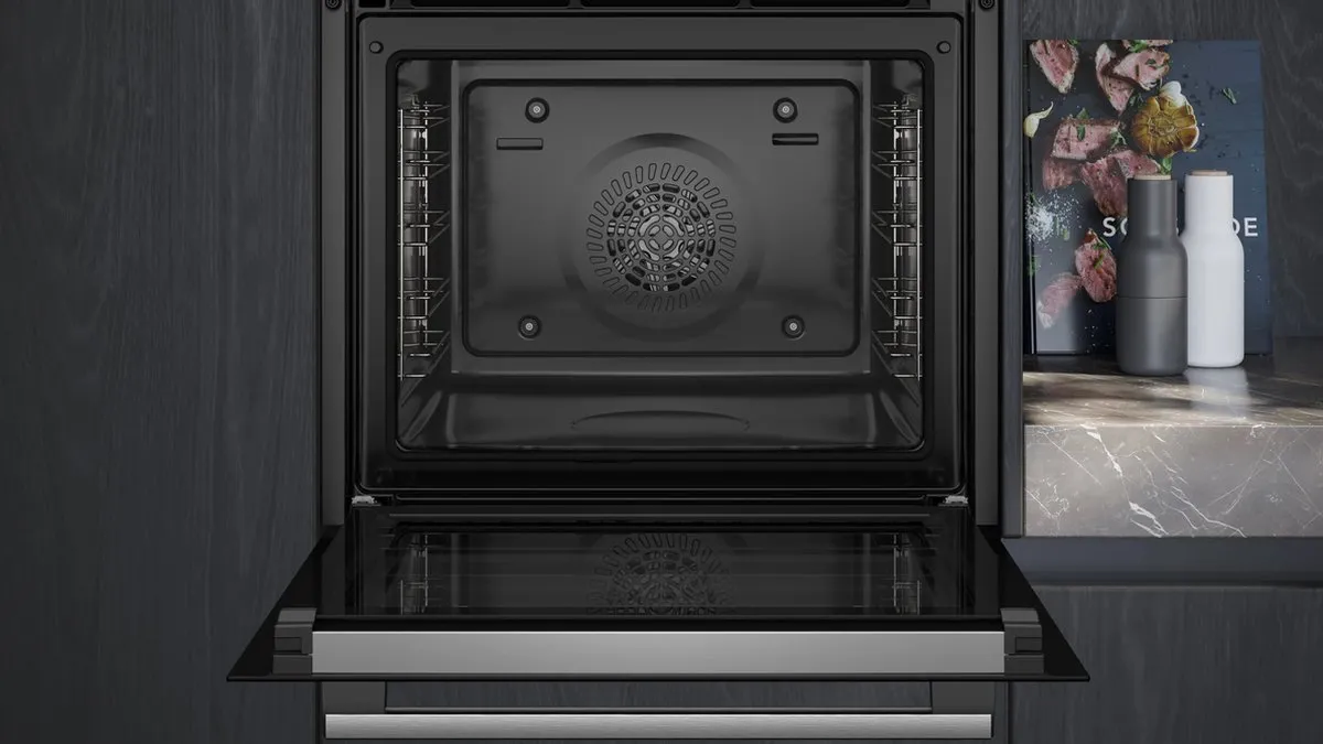 Siemens iQ300 HB574ABR3F Inbouwstoomoven 71L - Zwart/Roestvrijstaal