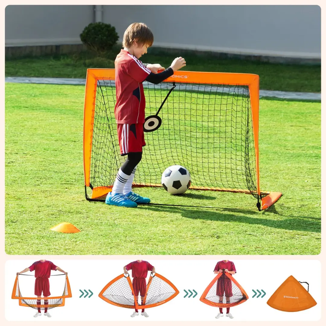Songmics Voetbaldoel Opvouwbaar 2 Stuks - Oranje