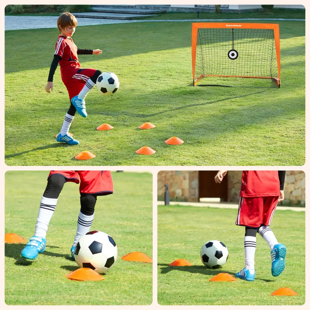 Songmics Voetbaldoel Opvouwbaar 2 Stuks - Oranje