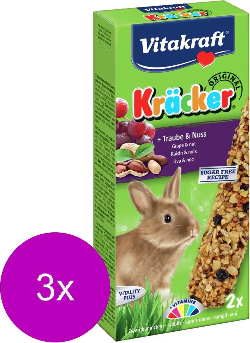 Vitakraft Konijn Kracker Noten - 3x3 Stuks