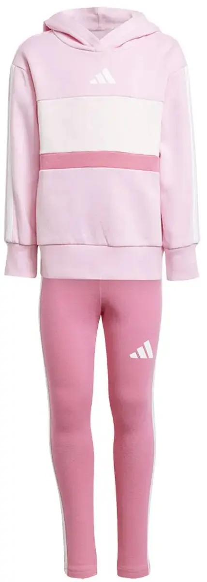 Adidas Tiberio 3 Stripes Fleece Trainingspak - Roze 5-6 jaar