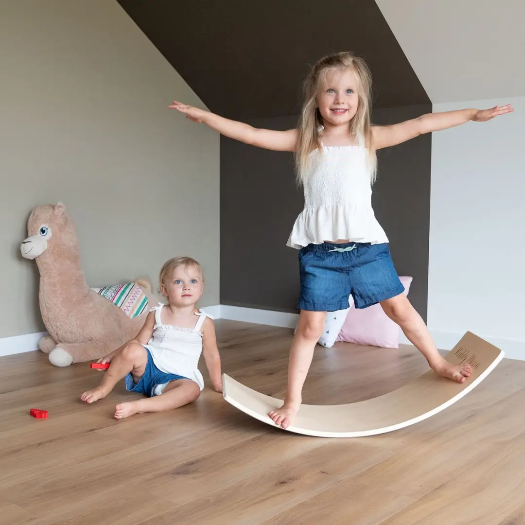 KiddyMoon Montessori Balance Board - Houten Speelgoed Roze