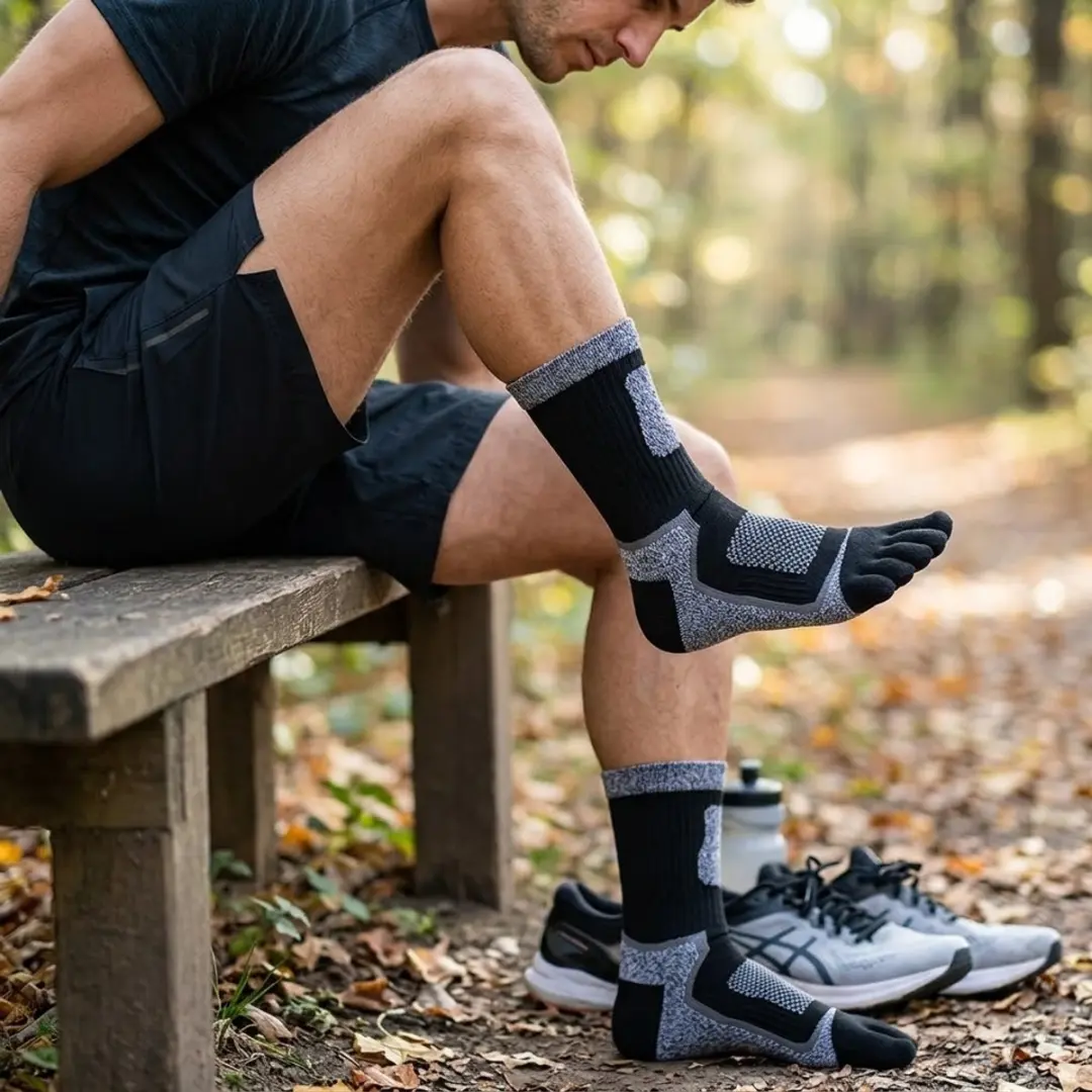 NUVEX Outdoor Sokken Heren 39-42 - 3 Paar - Gevoerde Zool